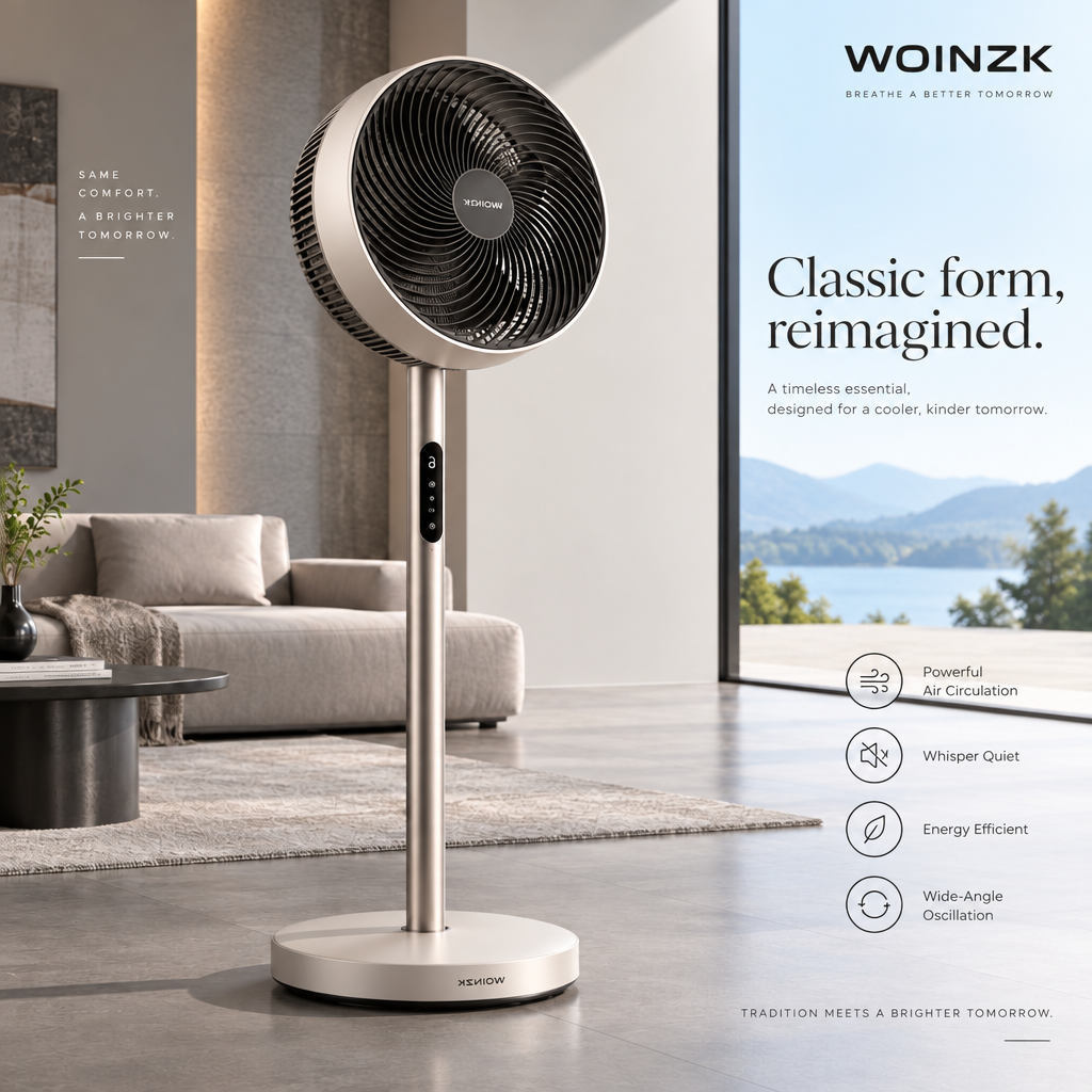 WOINZK BREEZE P5 Pedestal Air Circulator – Natural Airflow for Modern Living