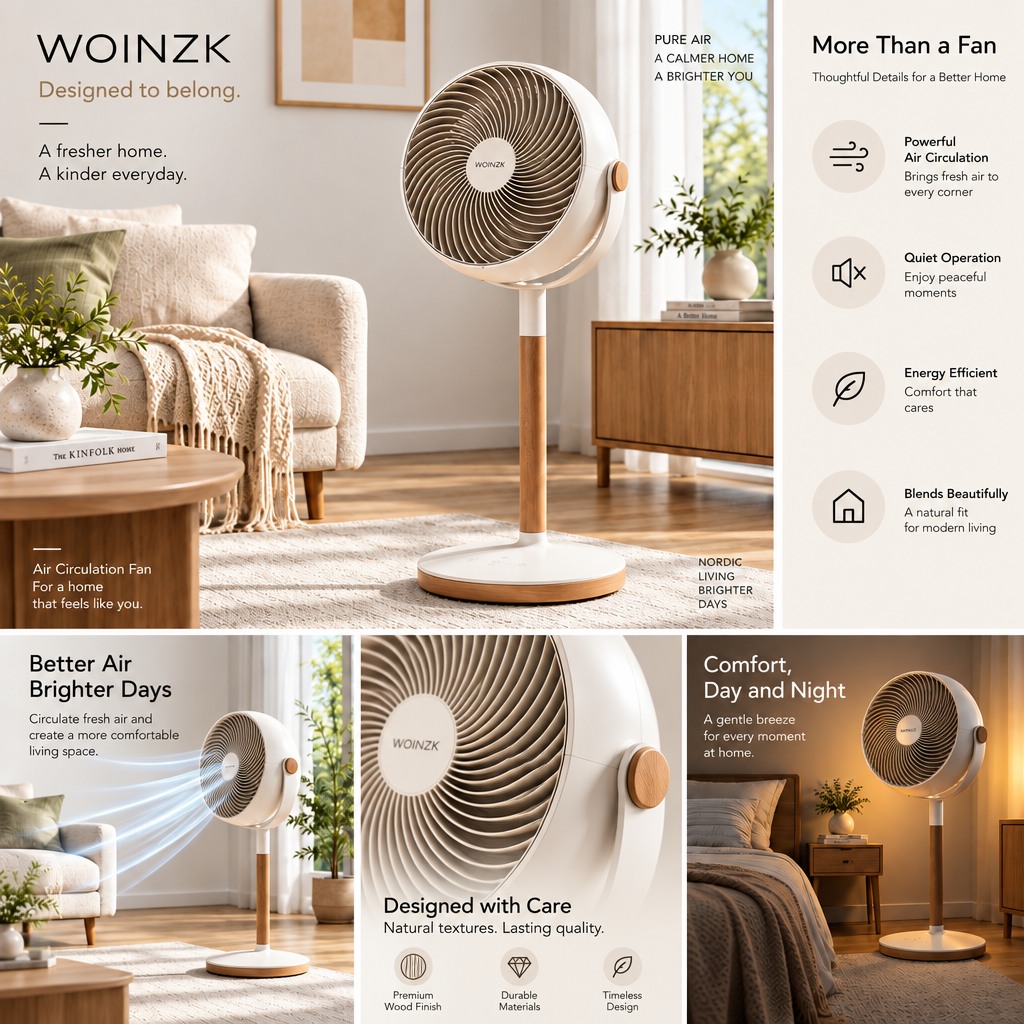 WOINZK NORD C7 Premium Air Circulator – Scandinavian Design for Natural Everyday Comfort