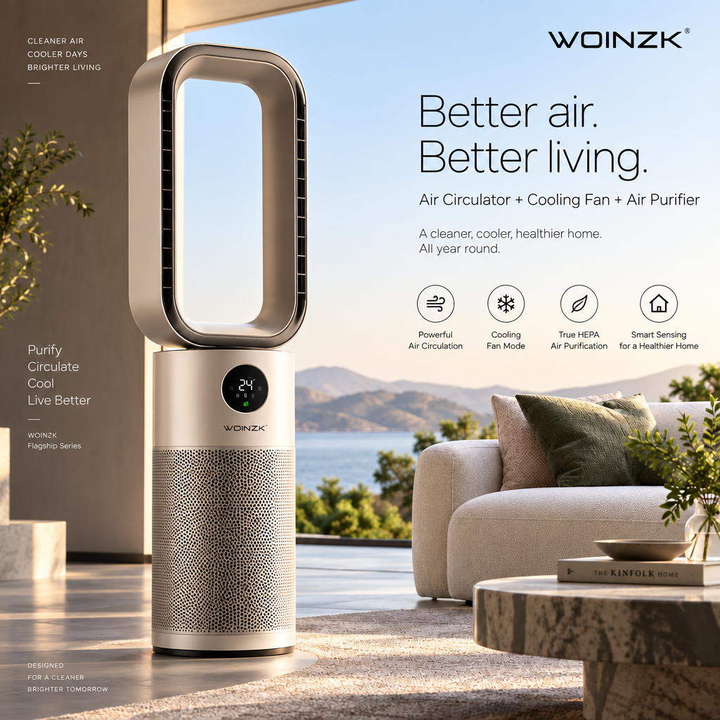 WOINZK PURE P15 Air Purifier Fan – Advanced Air Circulation for Cleaner, Cooler Comfort