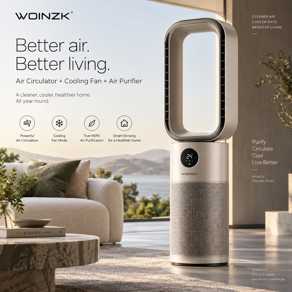 WOINZK PURE P15 Air Purifier Fan – Advanced Air Circulation for Cleaner, Cooler Comfort