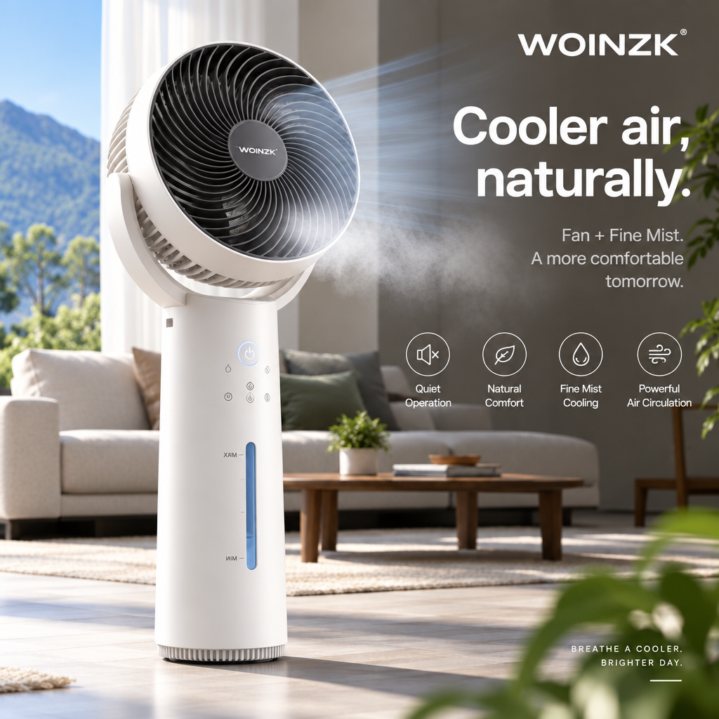 WOINZK MIST M9 Premium Mist Air Circulator – Cooler Air, Naturally