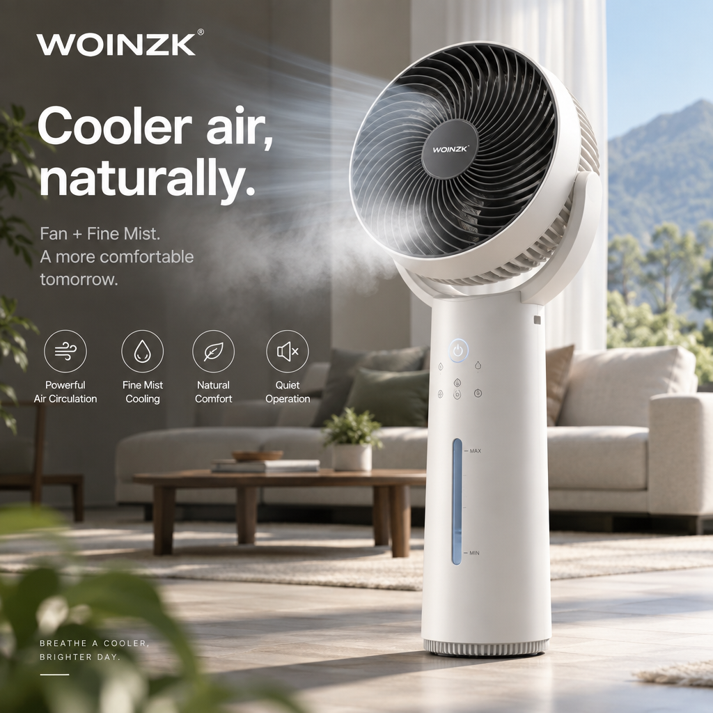 WOINZK MIST M9 Premium Mist Air Circulator – Cooler Air, Naturally