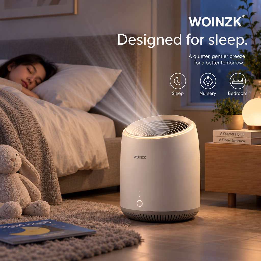 WOINZK MONO S10 Premium Bedside Fan – Quiet Comfort, Designed for Sleep